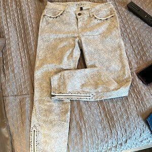 White House black market snake print skinny jeans size 4
